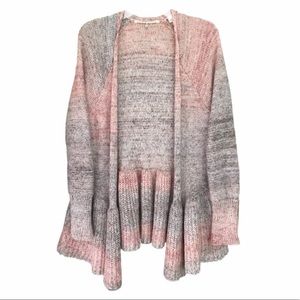 Knitted & Knotted Pink Gray Ombre Cardigan Large
